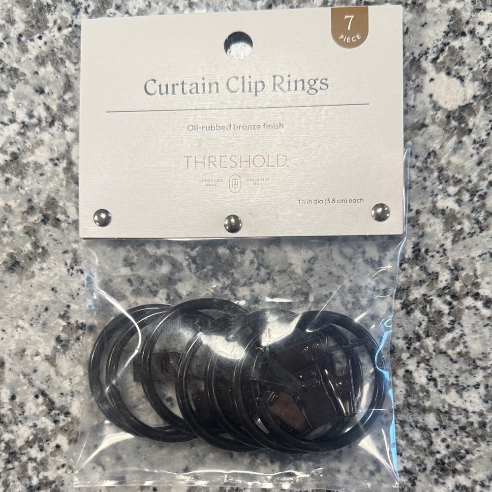 Threshold Oil-Rubbed Curtain Clip Rings- Pack of 4
